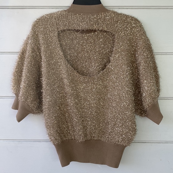 NWT Anthropologie The Violetta Short-Sleeve Tinsel Sweater by Maeve - Picture 6 of 6